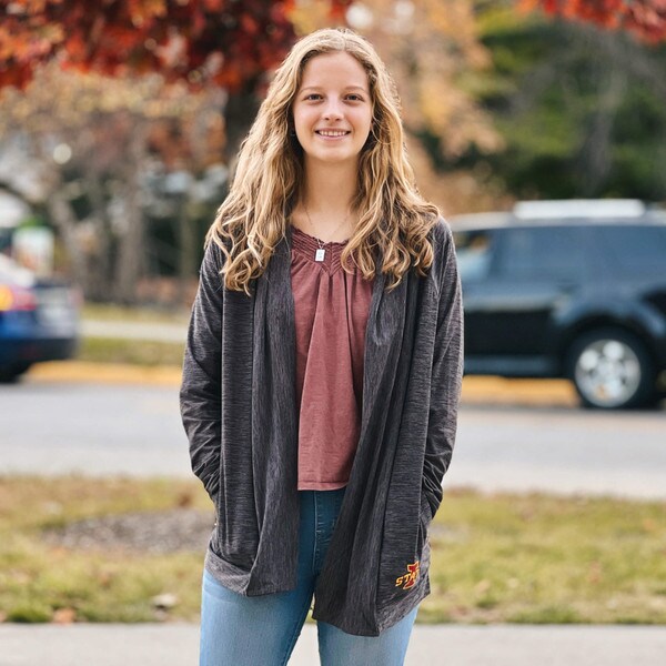 Colosseum Women's I-State Heather Gray Cardigan